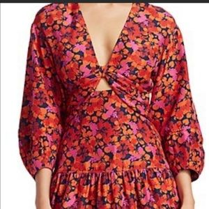 Derek Lam 10 Crosby Talia Red Floral Mini Dress